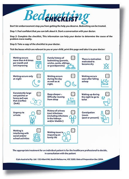 Bedwetting Checklist